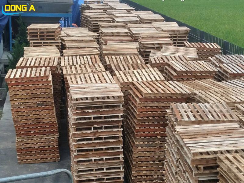 Hình Ảnh Pallet Gỗ Keo Mới 1100x1100x120mm Chuẩn Kỹ Thuật giao tại nhà máy Bột Mỳ