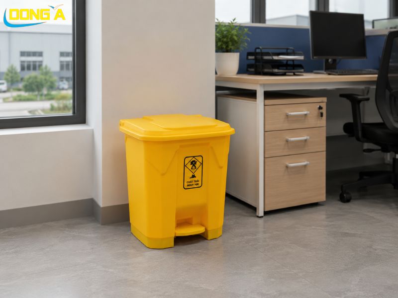 Thùng rác nhựa đạp chân 50l - Nhựa HDPE siêu bền và chắc chắn