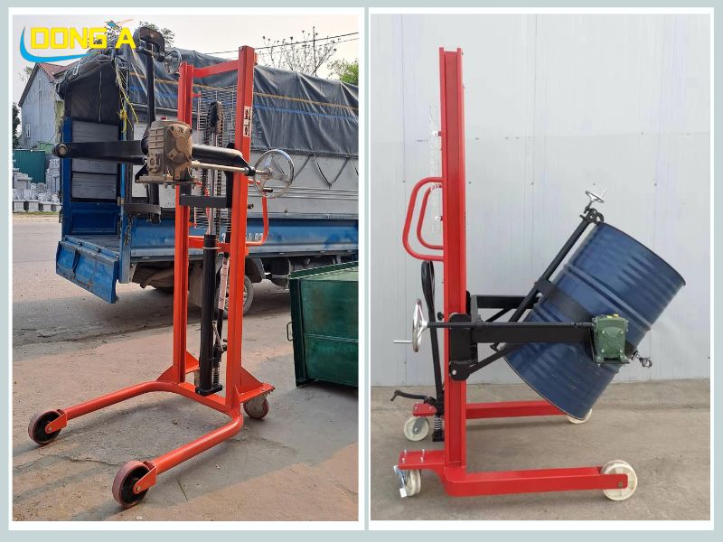 Xe nâng quay đổ phuy 350kg DP350 – Giải pháp nâng và đổ phuy an toàn, hiệu quả