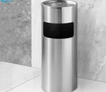 Thùng rác inox có gạt tàn tròn 30x61cm
