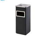 Thùng rác inox vuông có gạt tàn 24x24x61cm