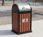 Thùng Rác Gỗ 1 Ngăn Ngoài Trời Nắp Lật