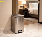 Thùng rác inox đạp chân 12L dạng vuông PLS-12L