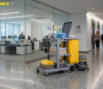 Xe Dọn Vệ Sinh Chữ L Có Nắp