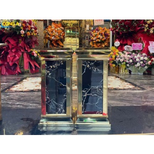 Thùng rác đá có gạt tàn