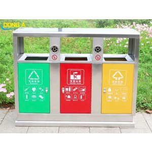 Thùng rác 3 ngăn Inox ngoài trời