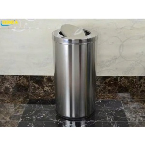 Thùng rác inox tròn nắp lật A35-O