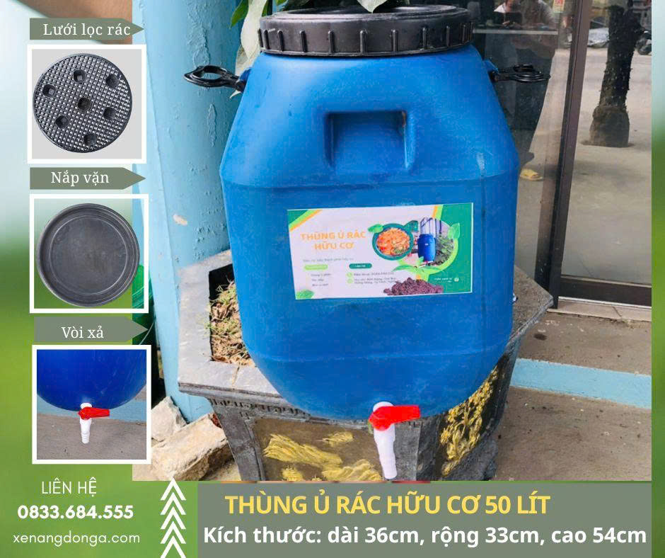 Thùng Rác Ủ Phân 50L