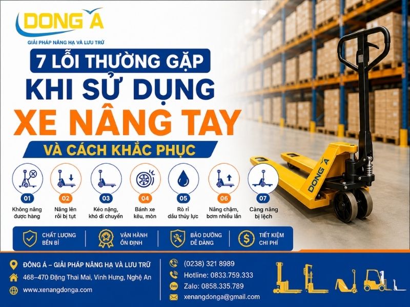 7 lỗi thường gặp khi sử dụng xe nâng tay và cách khắc phục