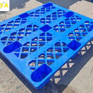 Pallet nhựa chân cốc cũ - 1000x1200x145mm - Màu xanh