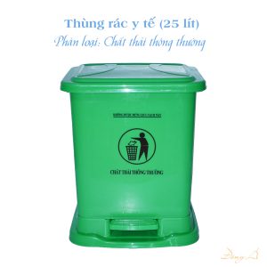 Thùng rác y tế 25 lít màu xanh