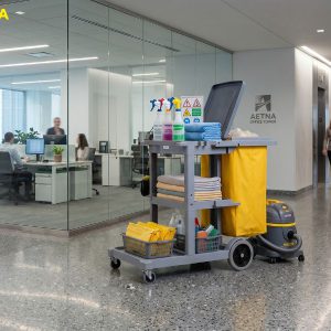 Xe Dọn Vệ Sinh Chữ L Có Nắp