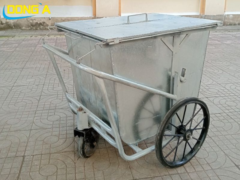 Xe gom rác 500l tôn - Ảnh 2