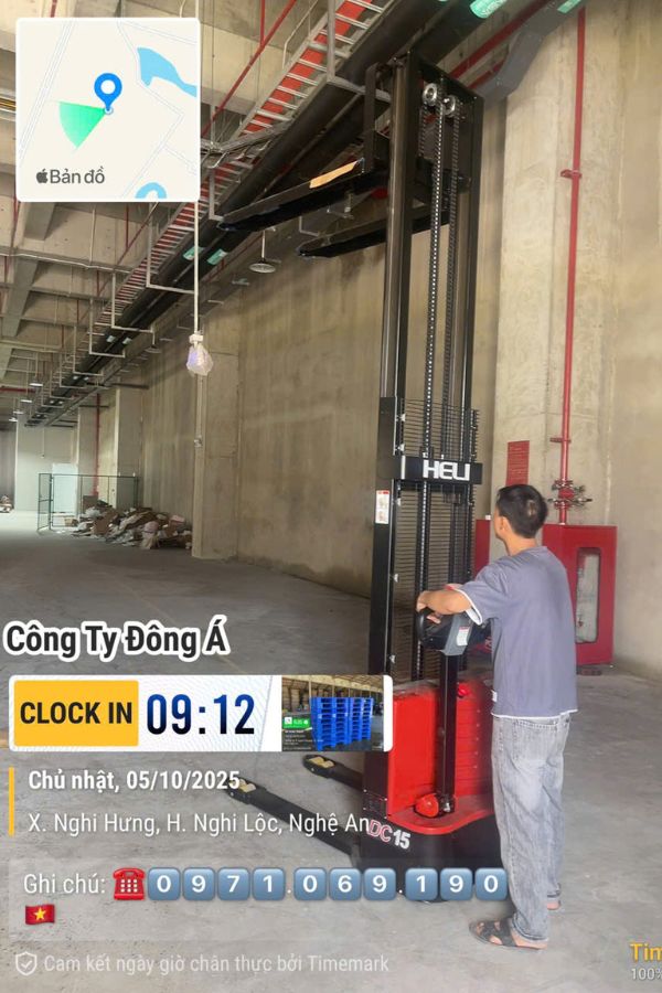 Xe nâng điện đứng lái 1,5 tấn Heli