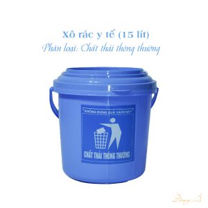 Xô đựng bông băng y tế 15 lít màu xanh